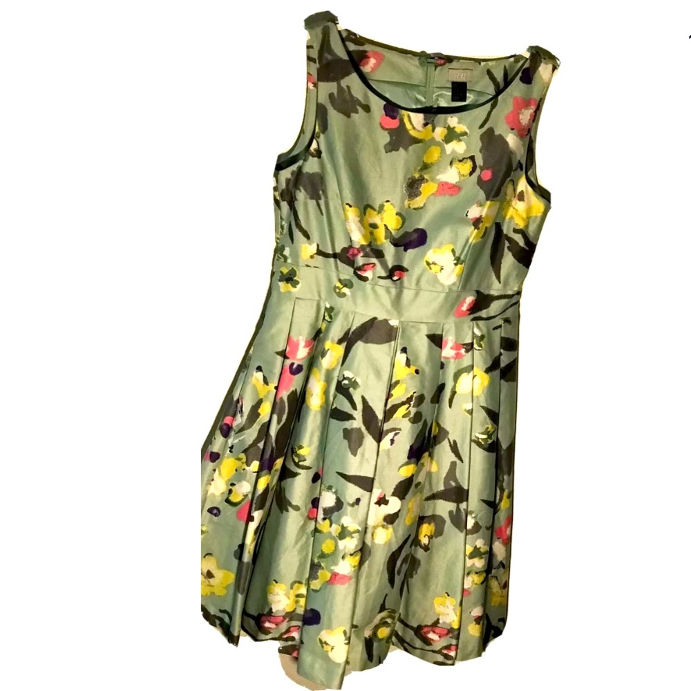 H&M Floral Women's Cotton Dress Light Green Dress